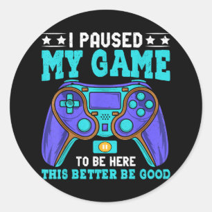Adesivo Gamer Shirt Boys Men Crianças Pausaram Meu Jogo Pa