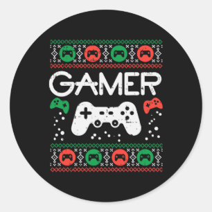 Adesivo Gamer Ugly Christmas Sweater Retro Video Game Xmas