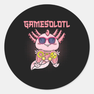 Adesivo Gamesolotl Axolotl Video Gamer Kawaii Animes Kids 