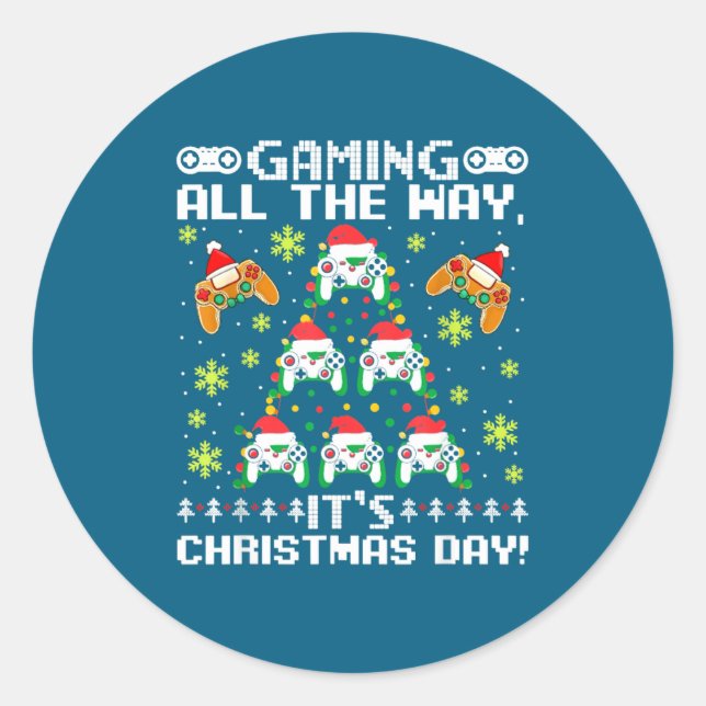 Adesivo Gaming All The Way Its Christmas Day Video Gamer C (Frente)