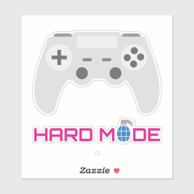 Adesivo Gaming Controller Hard Mode (Folha)