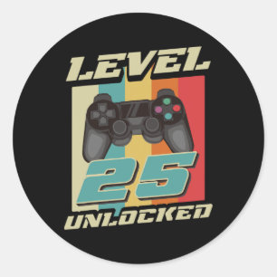 Adesivo Gaming Vintage 25 Birthday - Garoto de 25 anos