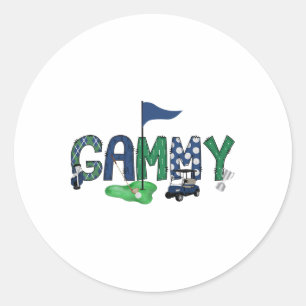 Adesivo Gammy Do Garoto De Aniversário Entrou Em Um Golfe 