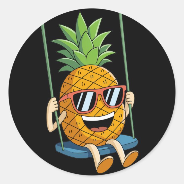 Adesivo gancho de abacaxi engraçado (Frente)