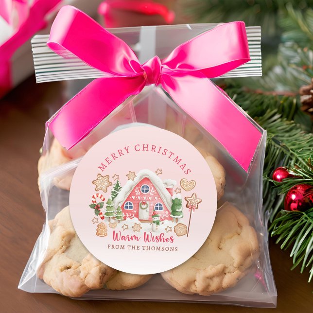 Adesivo Gancho de Gancho Rosa e Bonito, Feliz Natal (Criador carregado)