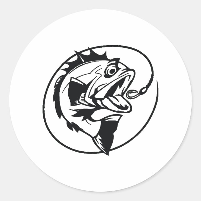 Adesivo Gancho de pesca de peixe (Frente)
