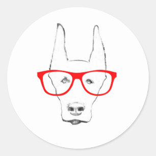 Adesivo Gancho Doberman Bonito Rosto de Cachorro w Esboço