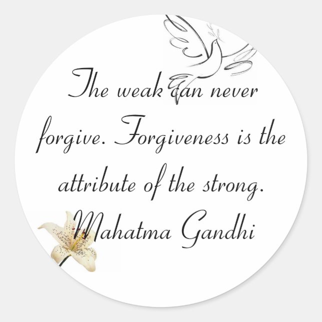 Adesivo Gandhi Sticker of Forgiveness (Frente)