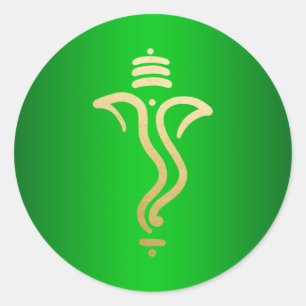 Adesivo Ganesh Dourado verde/ Deus indiano