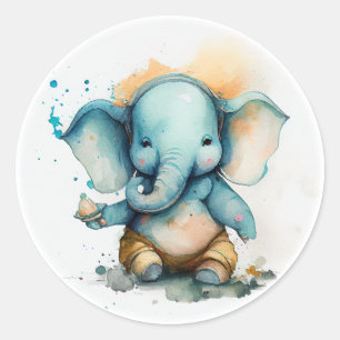 Adesivo ganesha como um lindo elefante azul
