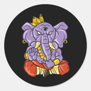Adesivo Ganesha de Elefante de Três Olhos para Yoga e Medi