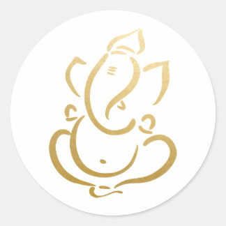 Adesivo Ganesha | Ganapati | Deus Indiano | Falso Ouro