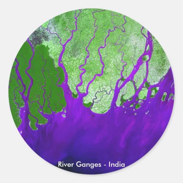 Adesivo Ganges River Delta Satellite Image - Índia (Frente)