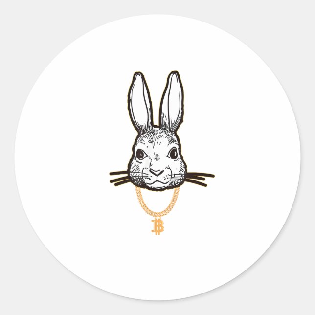 Adesivo Gangsta Bunny Rabbit Bitmoney TShirt Crypto Coin M (Frente)