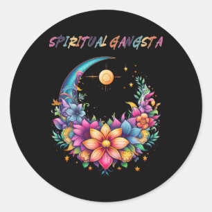 Adesivo Gangsta Espiritual Floral Lua Yoga Meditação Mand
