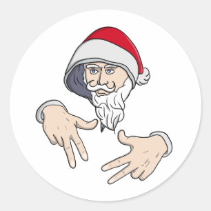 Adesivo Gangsta legal Hip Hop Hand Rap Santa Claus
