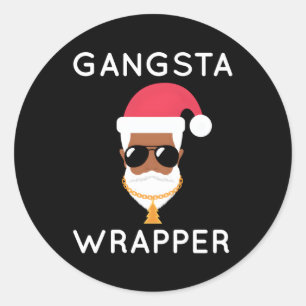 Adesivo Gangsta Wrapper African American Santa Claus