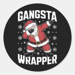 Adesivo Gangsta Wrapper Funny Dabbing Papai noel Natal