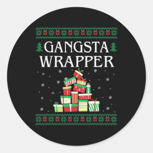 Adesivo Gangsta Wrapper Ugly Sweater Natal T