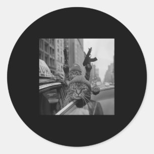 Adesivo Gângster Engraçado Cat Thug Meme Street Cats