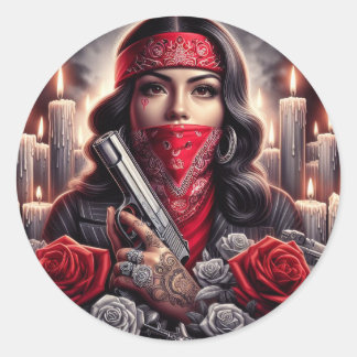 Adesivo Gangster Girl Hip Hop gráfico chicano