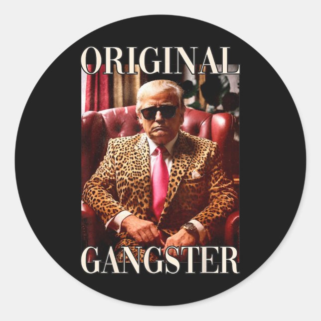 Adesivo Gangster Original Camisa Engraçada Maga Donald Tru (Frente)