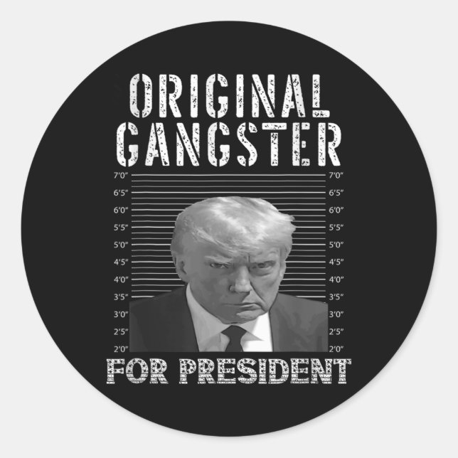 Adesivo Gangster Para O Presidente Donald Trump 2024 Patri (Frente)