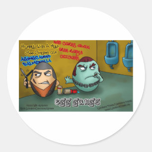 Adesivo Gangues de ovos podres Camisetas engraçadas Cartõe