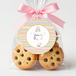 Adesivo Ganso Bobo 5º Aniversário Listras Pastel