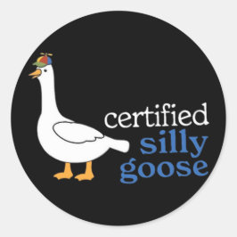Adesivo Ganso Bobo Certificado Com Chapéu de Hélice Adoráv