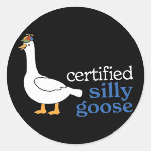Adesivo Ganso Bobo Certificado Com Chapéu de Hélice Adoráv