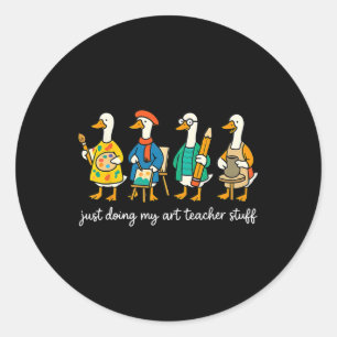 Adesivo Ganso Bobo Engraçado Professor de Arte Pintura Dr