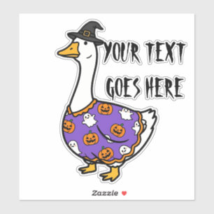 Adesivo Ganso de Bruxa Boba com Texto Personalizado Engraç