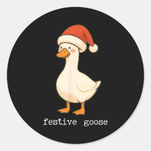 Adesivo Ganso Festivo E Alegre Chapéu De Papai Noel Luz De