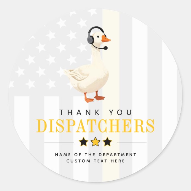 Adesivo Ganso Personalizado de Despachante do 911 com Fone (Frente)