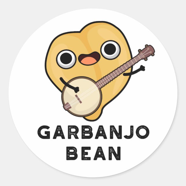 Adesivo Gar-banjo Bean Funny Garbanzo Banjo Pun (Frente)