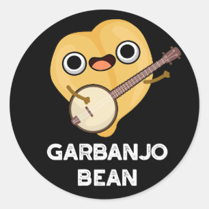 Adesivo Gar-banjo Bean Funny Garbanzo Banjo Pun Dark BG