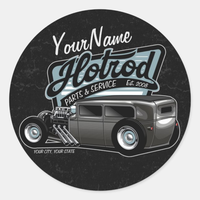 Adesivo Garagem Compre de velocidade do Sedan de hot Rod s (Frente)