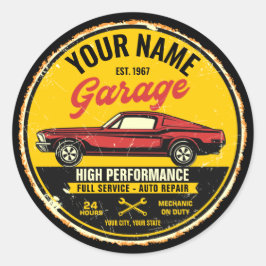 Adesivo Garagem de Carro Clássico Vermelho de Fastback 196