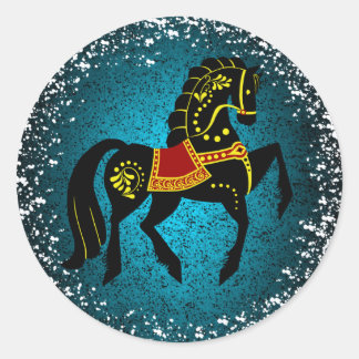 Adesivo Garanhão preto-do-povo-frísia/beleza,neve, azul