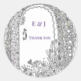 Adesivo Garden Door Floral Wedding Thank You Classic