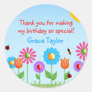 Adesivo Garden Party Ladybug Birthday Stickers