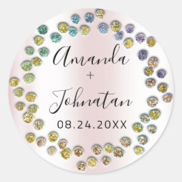 Adesivo Garden Skinny Nome simples Data Pontos Rosa Pretos