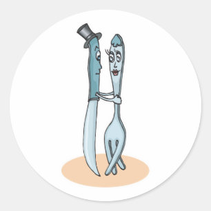 Adesivo garfo e faca dançantes