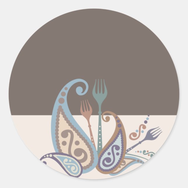 Adesivo garfos de paisley do meu cozinhar de cozinha (Frente)