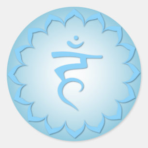 Adesivo Garganta Chakra - luz - azul