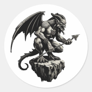 Adesivo Gargoyle sentado numa pedra