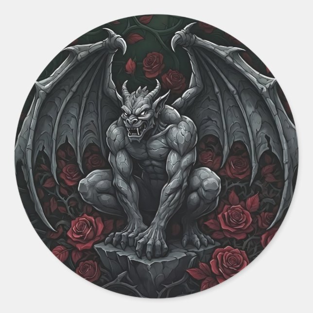 Adesivo Gárgula e Rosas (Frente)