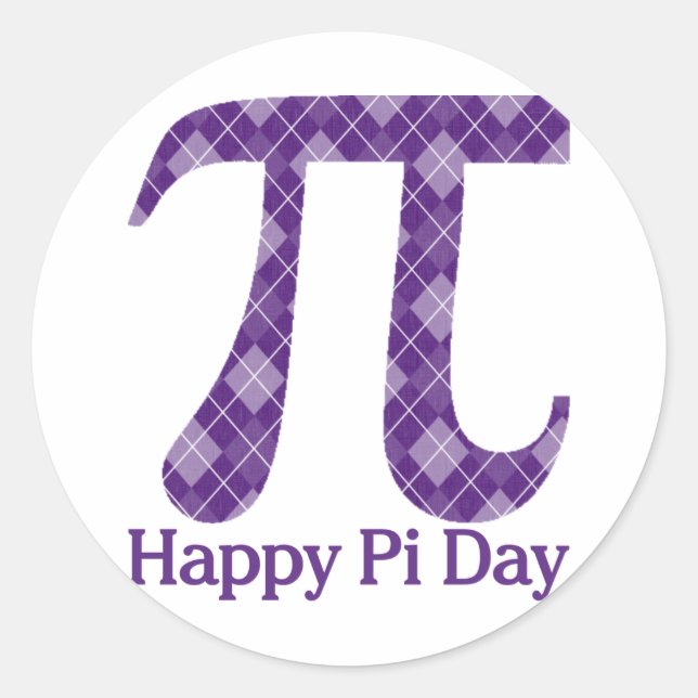 Adesivo Gárgula Roxo Feliz Pi Day (Frente)