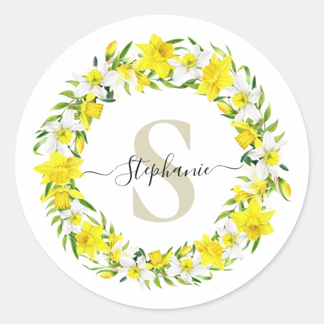 Adesivo Garland White Daffodil Personalizada (Frente)